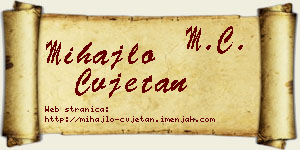 Mihajlo Cvjetan vizit kartica